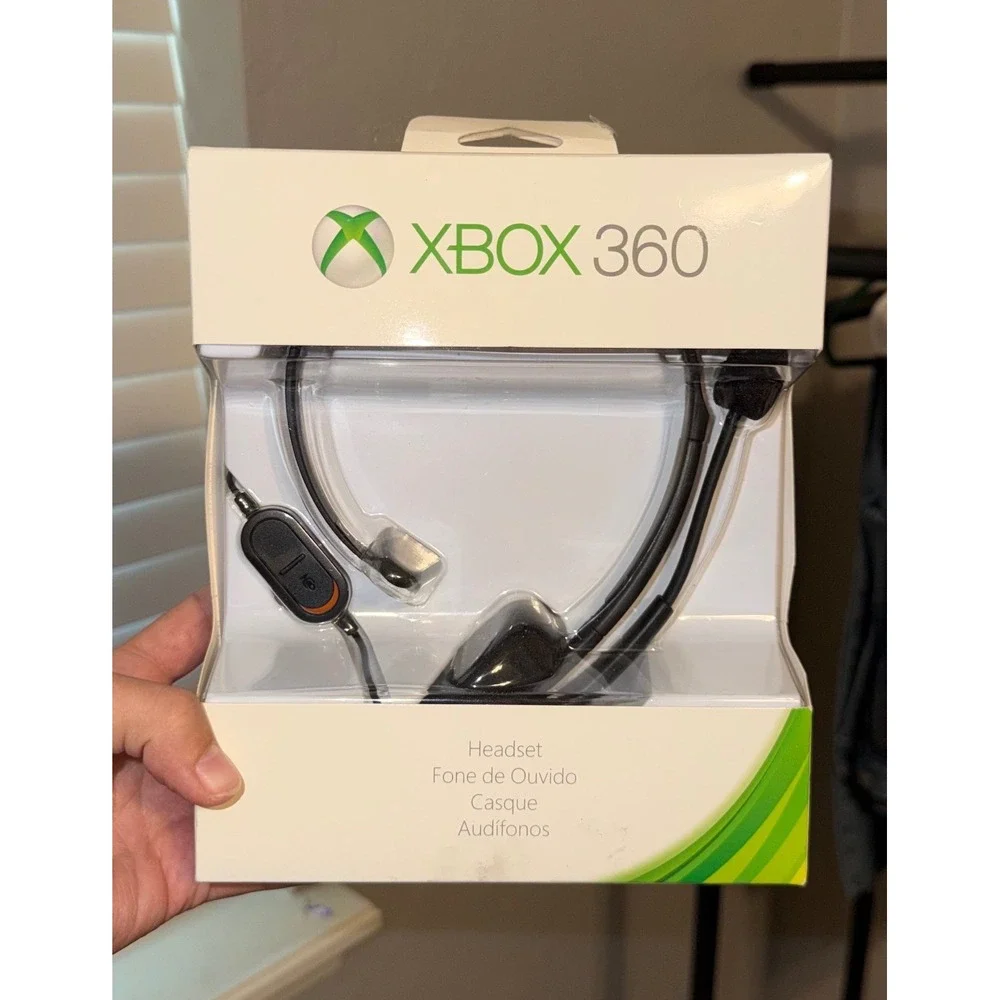 Microsoft Xbox 360 Wired Headset Black Original OEM New in Box Gaming Accessory